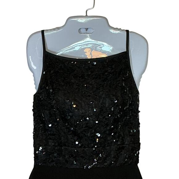 Bari Jay Sequined Sleeveless Black Corset Back Evening Gown Dress Women's 11/12 - Picture 2 of 10